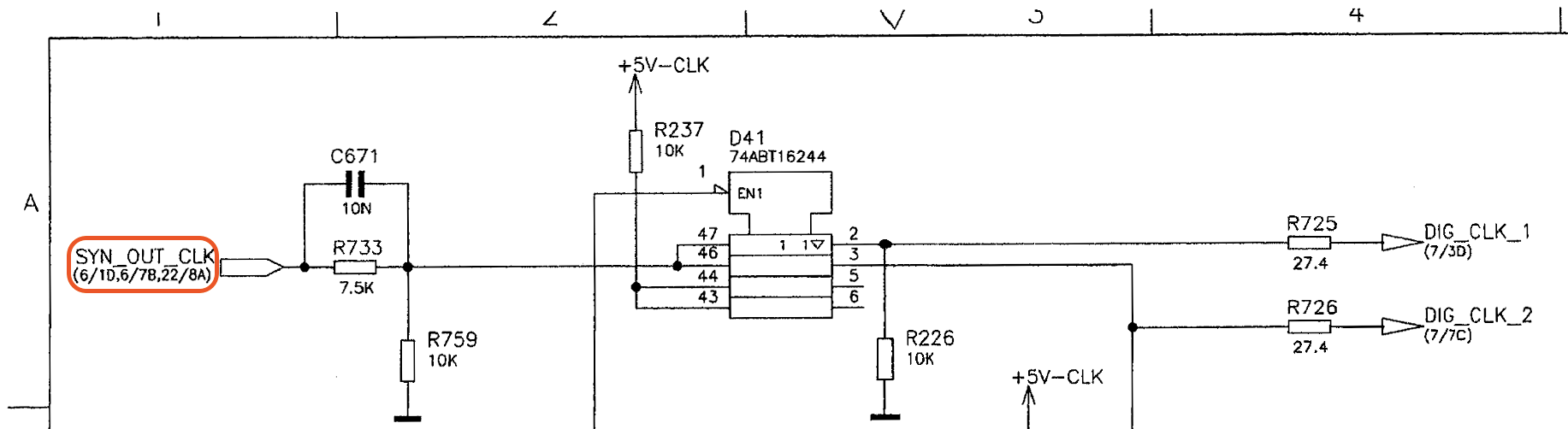 Schematic signal references