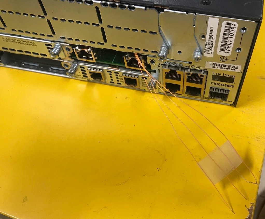 Cisco Router with Voltage Wires