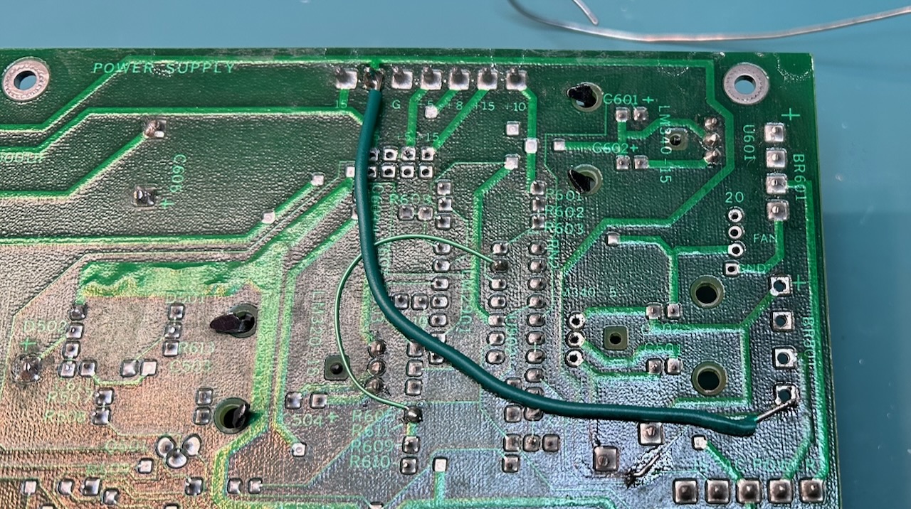 Bodge wire to fix the PCB trace