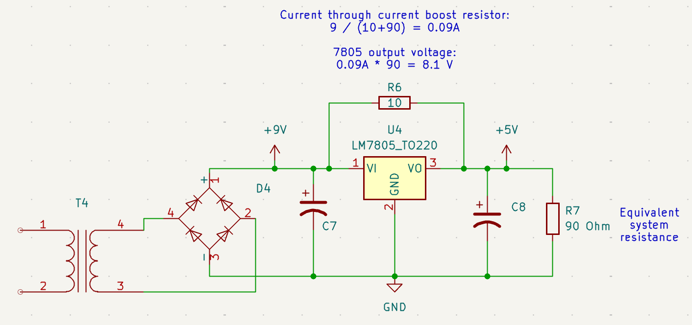 Power supply with system load 90 Ohm instead of 3 Ohm