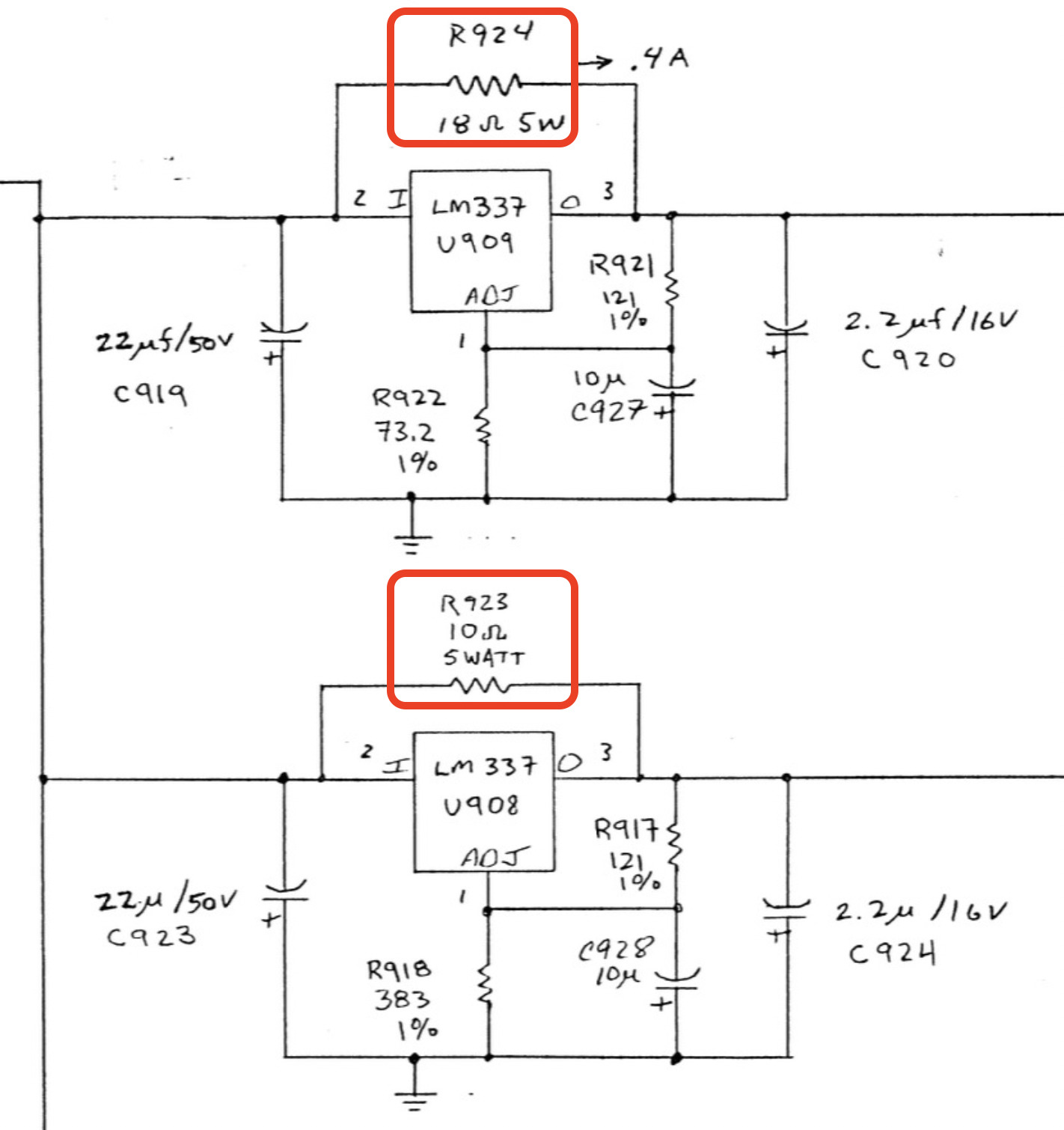 Current boost resistors