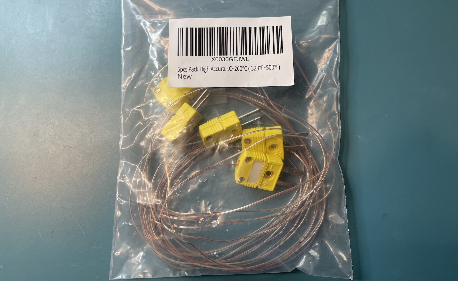 bag with thermocouples