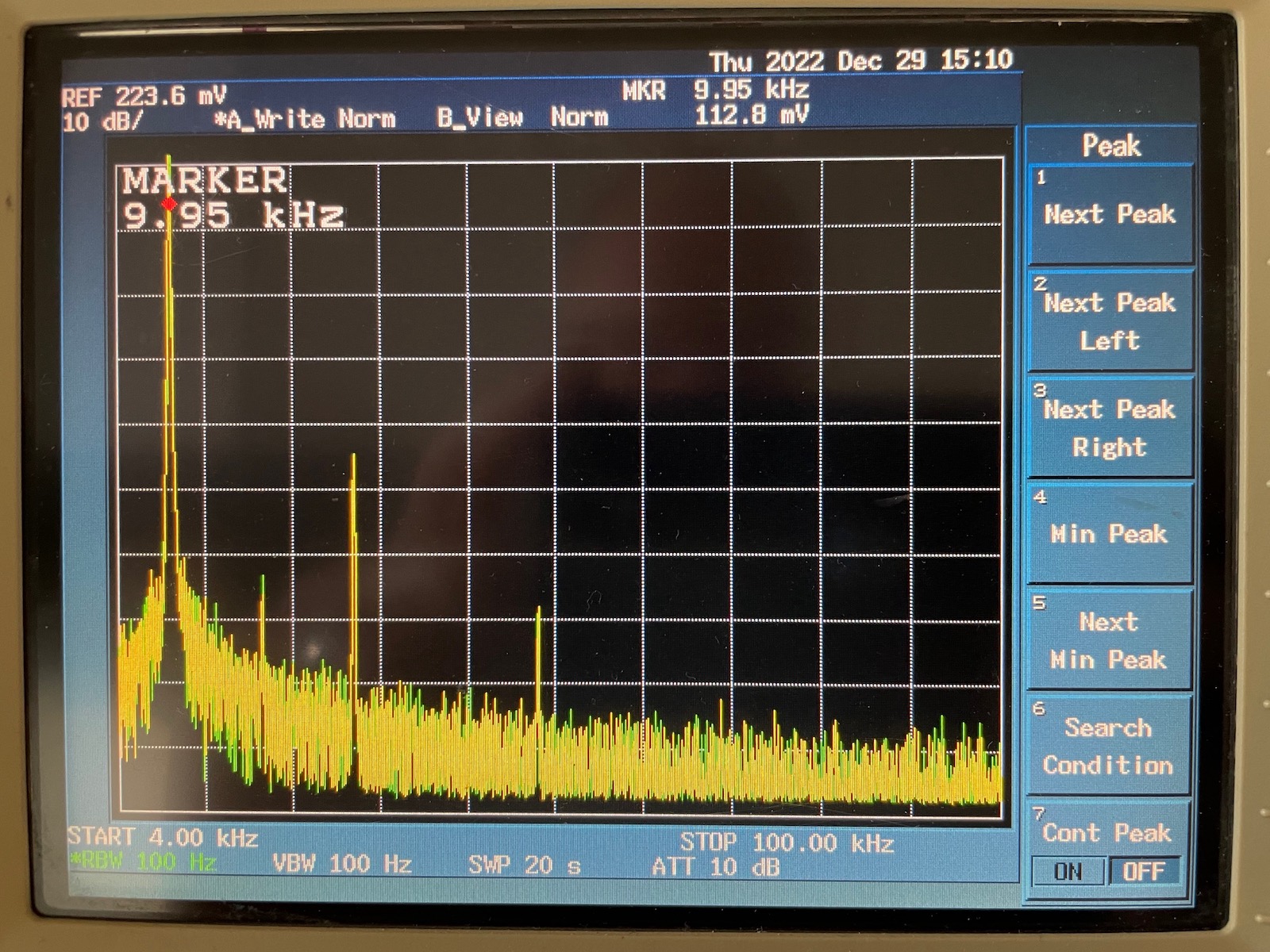 Screenshot of a spectrum analyzer