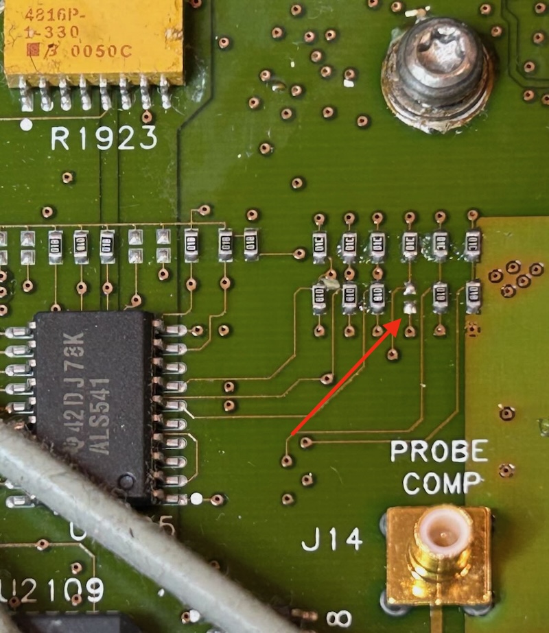 One resistor removed