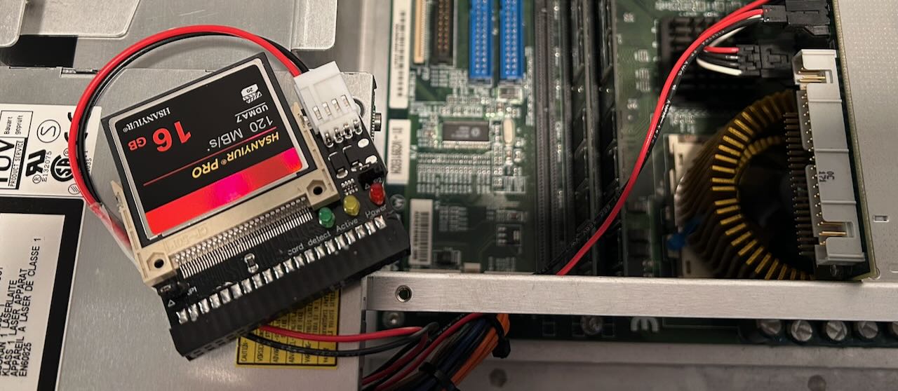 CompactFlash adapter with power cable and flash card