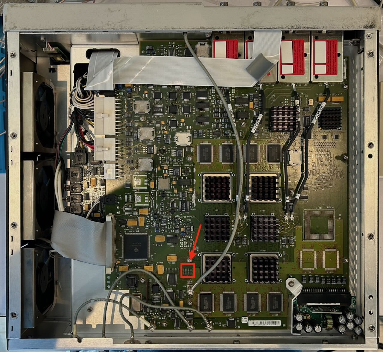 Resistor array on acquisition board