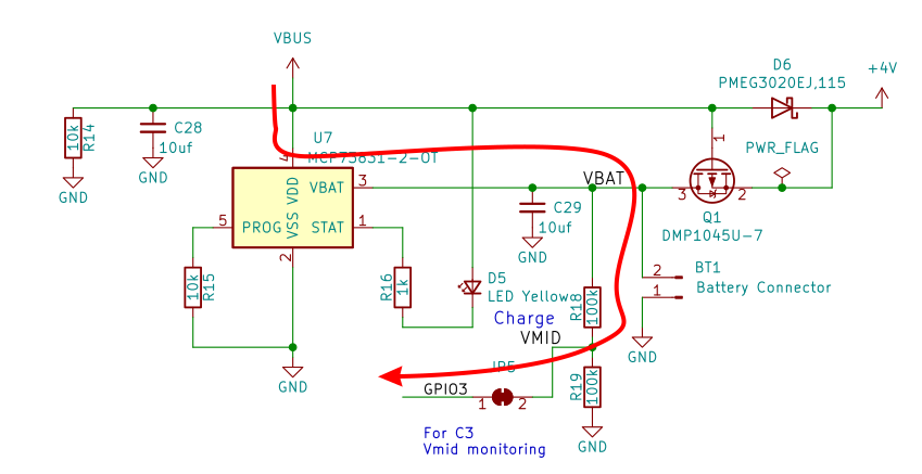 Battery voltage path