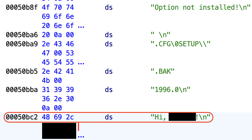 Easter egg: Hi, XXX!