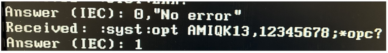 Set license SCPI command