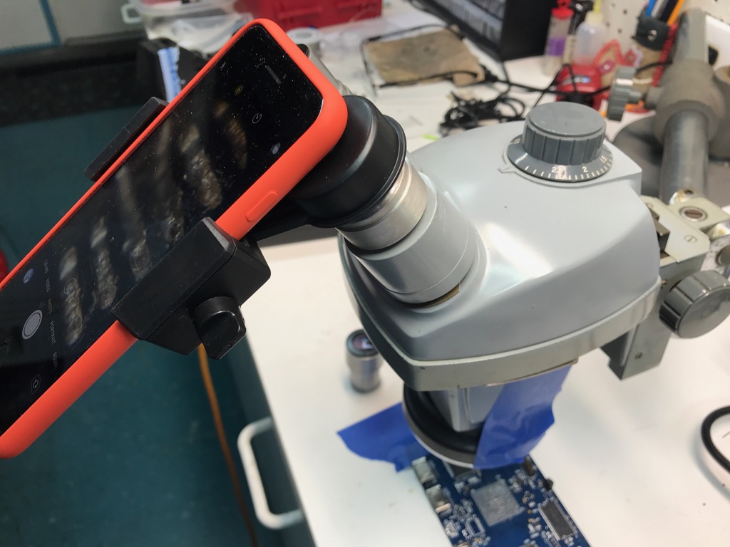 Phone Adapter on Microscope
