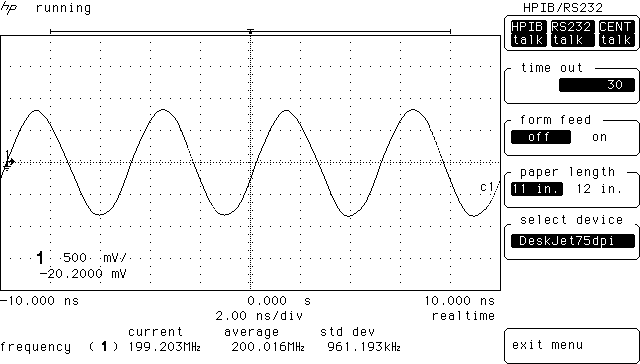 HP 54542A printing options