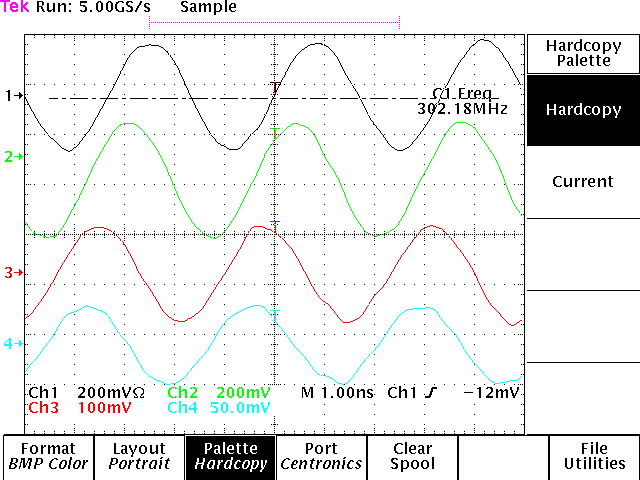 TDS 684B screenshot with hardcopy colors