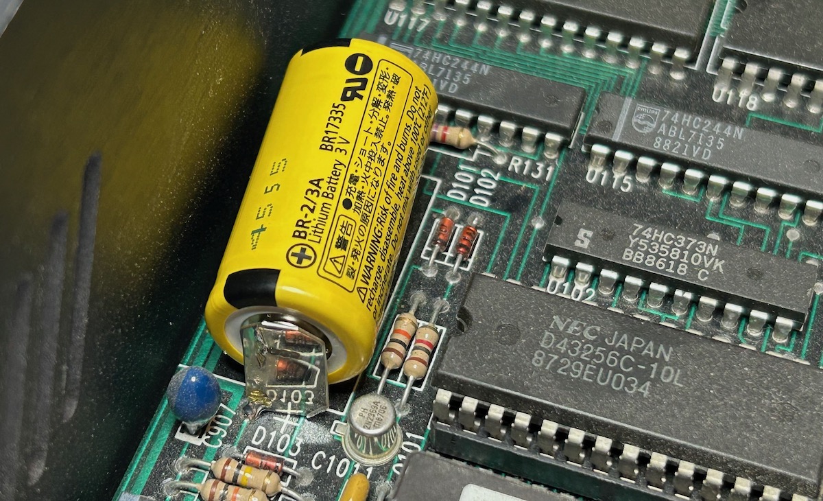 Replacement battery installed