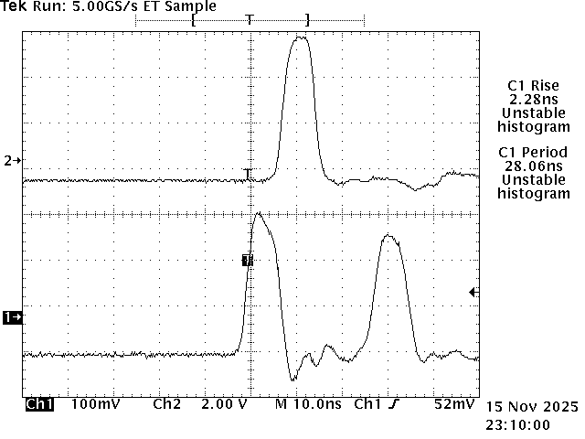 Cable length test on TDS420A oscilloscope