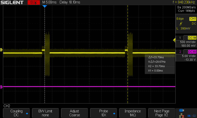 Acquistion refresh for 15000 points, 100Msps