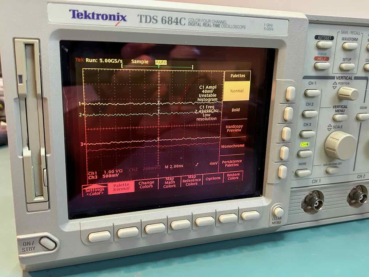 TDS684C with bright CRT image