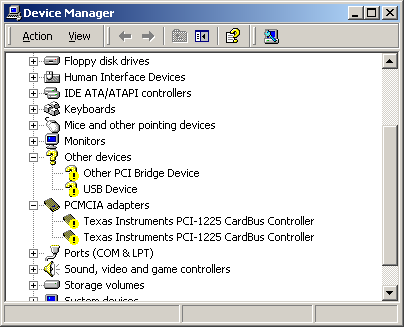 Device manager missing drivers
