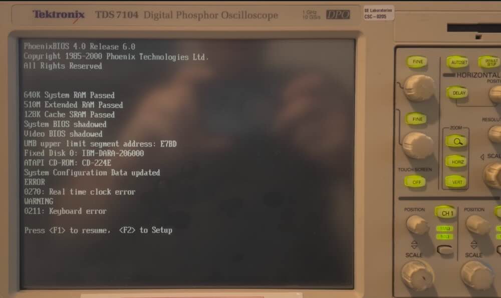 TDS7104 bootup error