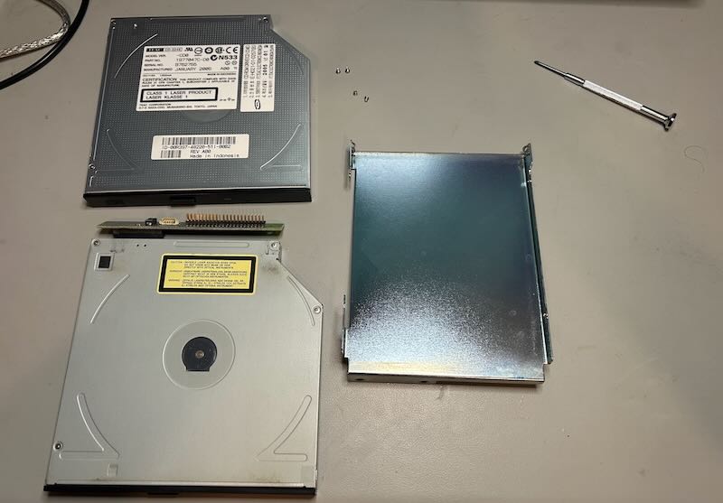 Old and new CDROM drive and converter PCB