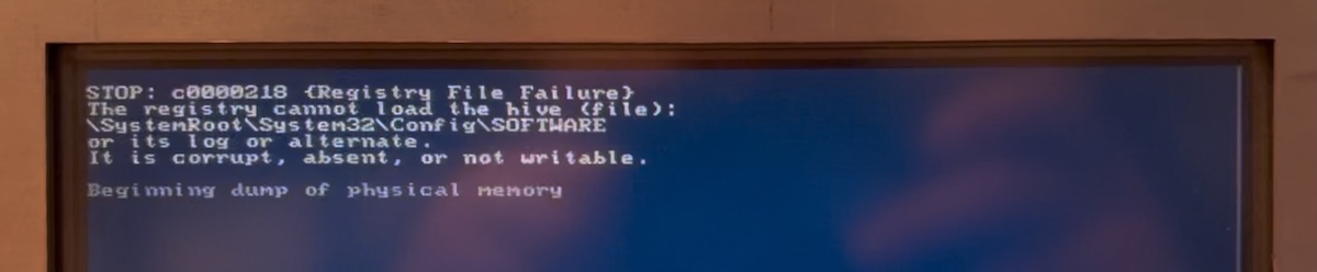 Registry File Failure