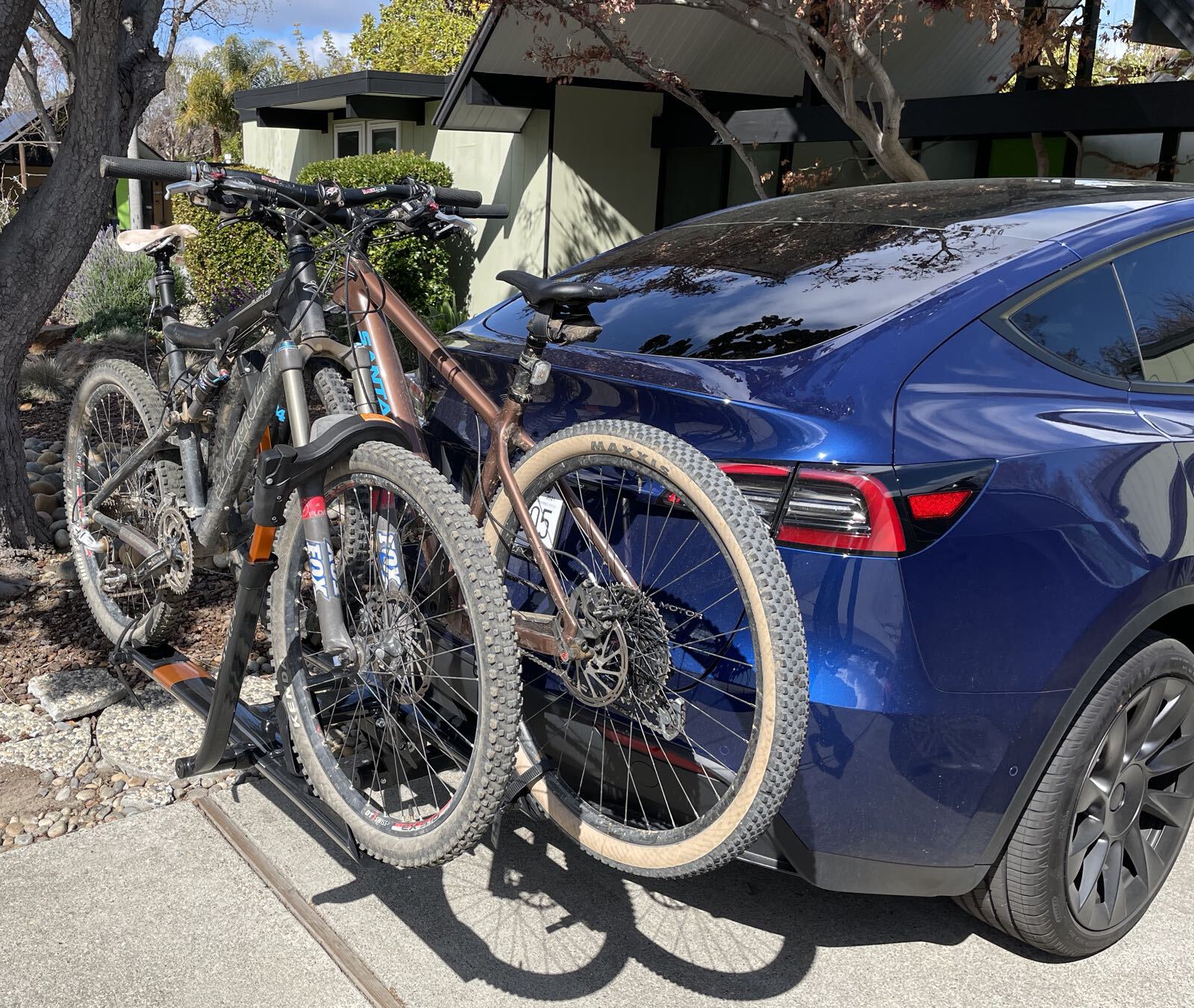 Two bikes on the bike rack